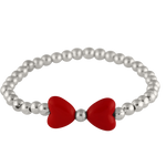 B2440 Silver Bead Heart Bracelet