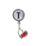 M3454 Initial Pin with Heart Charm