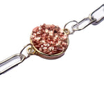 NC4447 Paper Clip Crushed Glass Necklace