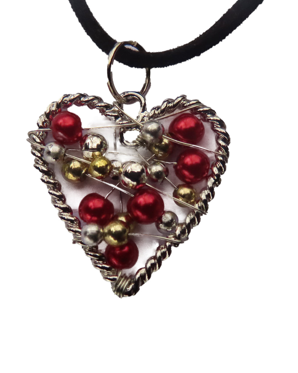 NC4443 Floating Beads Heart Pendant