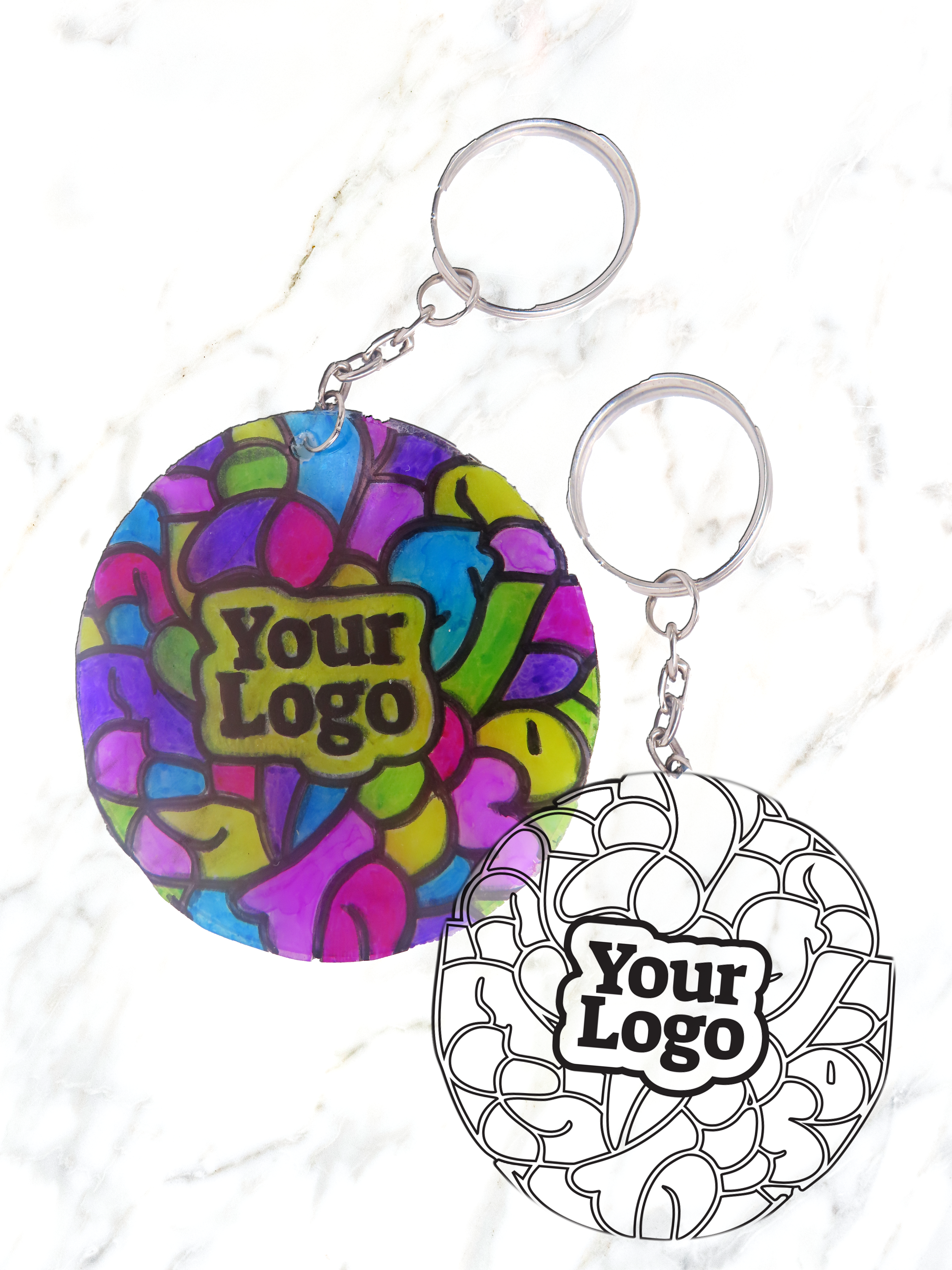 SG05 Stained Glass Logo Keychain