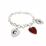 B2420 Initial Heart Charm Bracelet