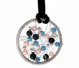 NC4441 Foating Pearls Round Pendant